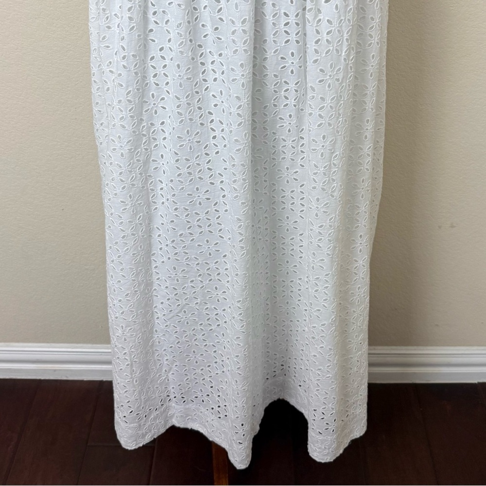 J. Crew Provence Smocked-Waist Midi Dress in Eyelet, White - Picture 9 of 13